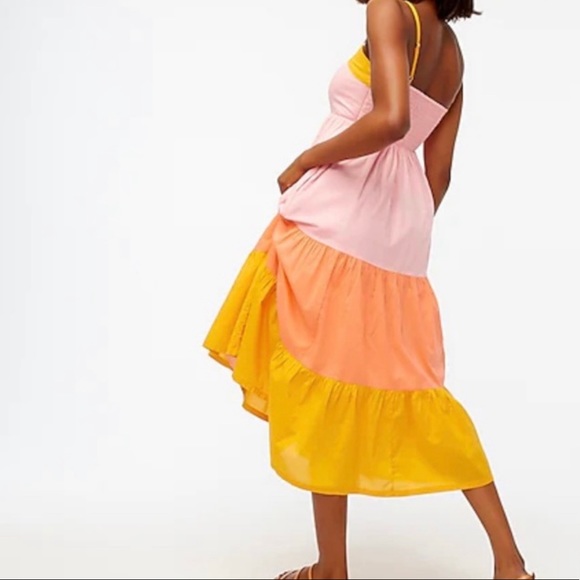 NWT! J.Crew Factory Square-Neck Tiered Dress - Picture 4 of 4